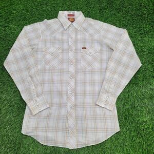 Vintage 80s LEE Plaid Western Button Shirt S/M 19x29 Cowboy